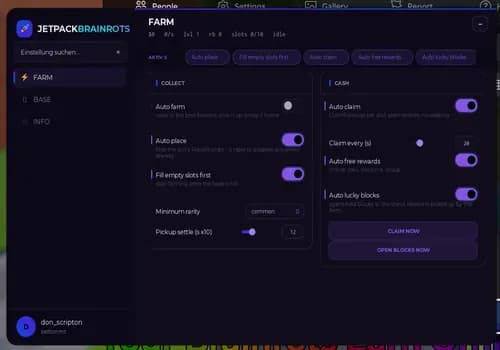 +1 Jetpack for Brainrots Script - Auto Collect, Auto Upgrade